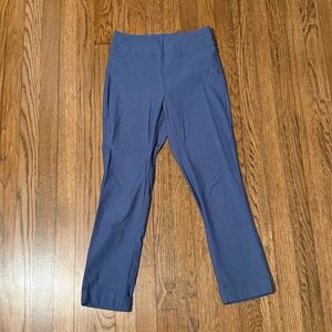 Blue ankle length elastic waist slacks